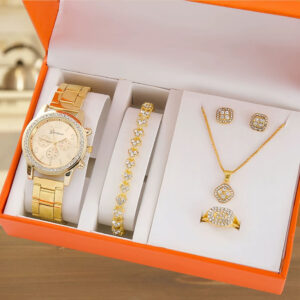 Women Quartz Watch 5PCS Set