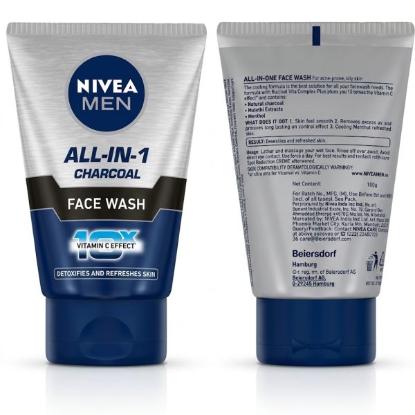 Nivea Men All In 1 Charcoal Face Wash 100 gm