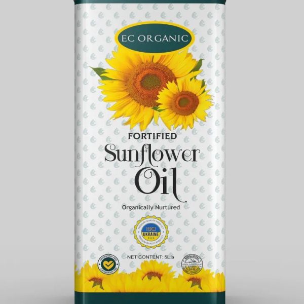 Ec Organic Fortified Sunflower Oil Tin- 5Ltr.