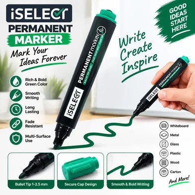 I-Select Permanent Marker UU101-GN-1Pcs